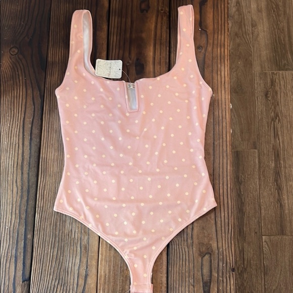 NWT Free People Intimately Free Romance in  Rome Notched wire Polka Dot Bodysuit - Picture 3 of 6